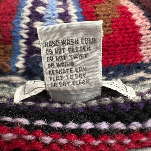 Casual Corner Womens Southwestern Boho Cardigan Size M Shetland Wool Vintage - Picture 4 of 7